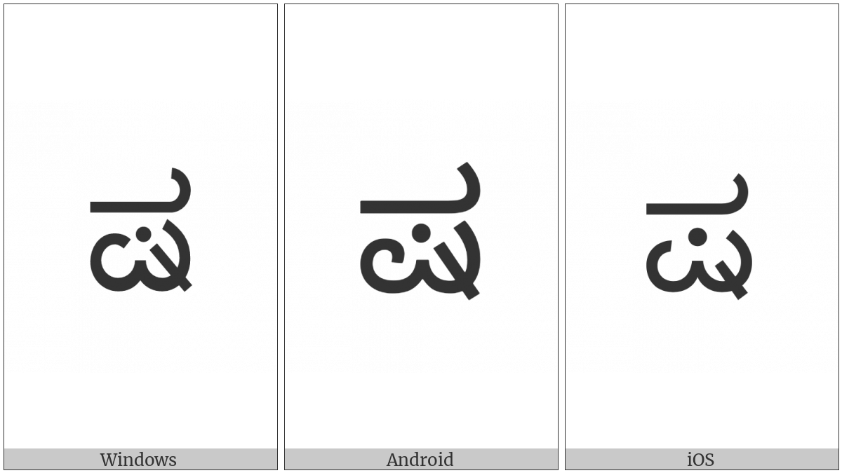 Kannada Letter Ssa on various operating systems