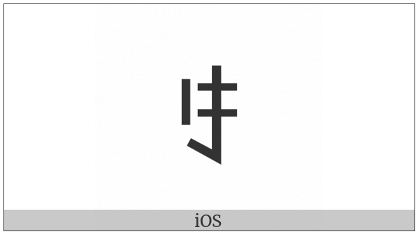 Yi Syllable Ti on various operating systems