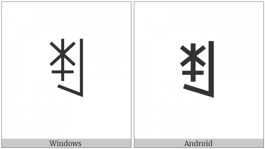 Yi Syllable Te on various operating systems