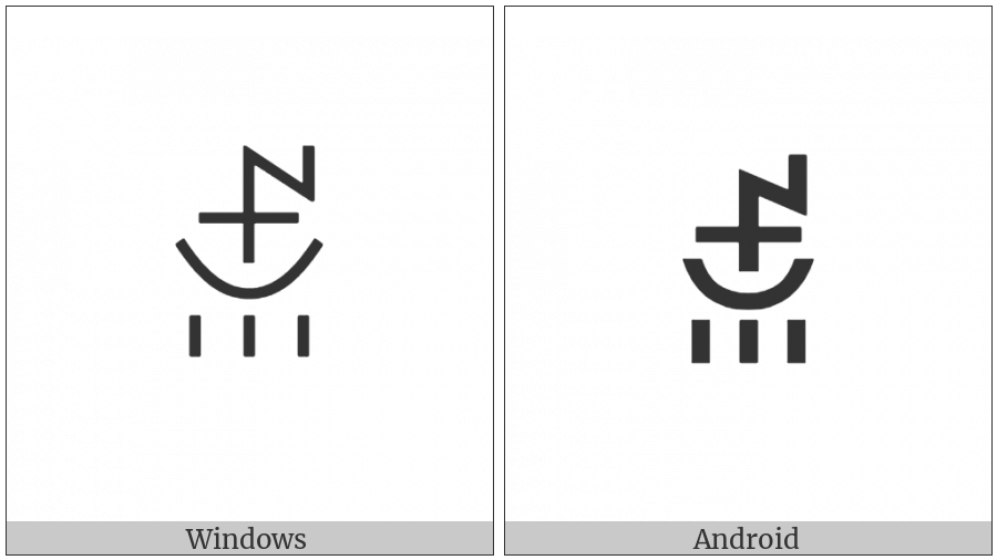 Yi Syllable Ddop on various operating systems