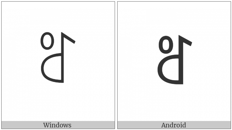 Yi Syllable Nde on various operating systems