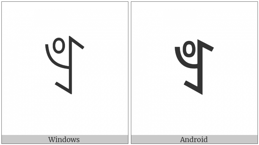 Yi Syllable Ndep on various operating systems