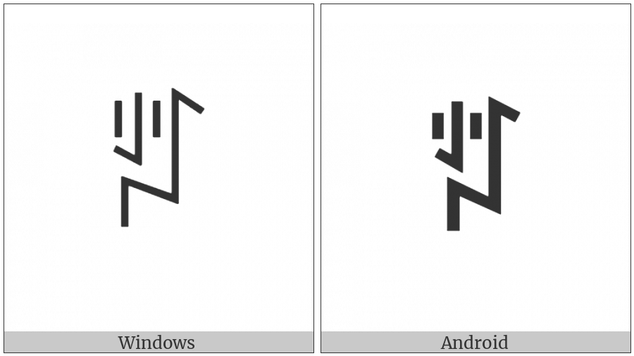 Yi Syllable Hniep on various operating systems
