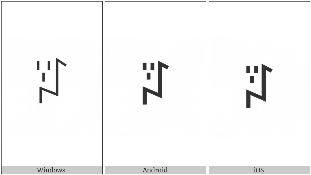 Yi Syllable Hnop on various operating systems