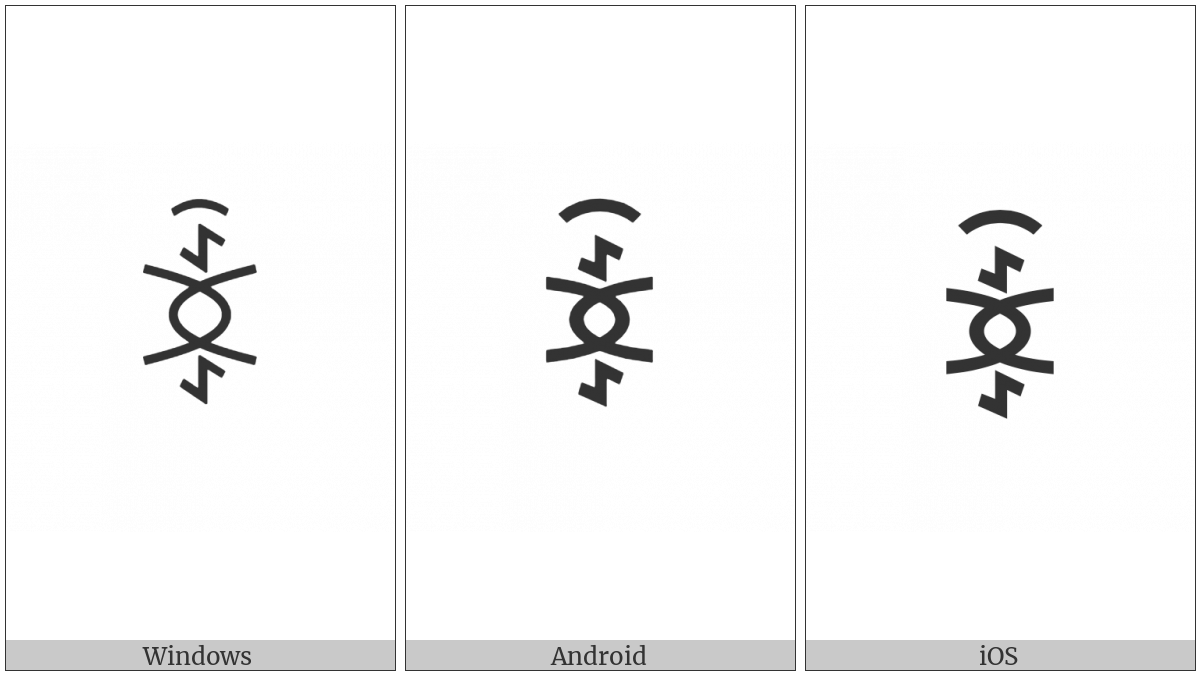 Yi Syllable Hnex on various operating systems