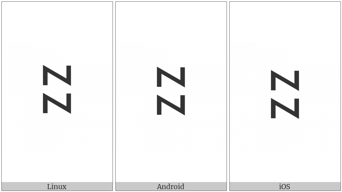 Yi Syllable Hxit on various operating systems