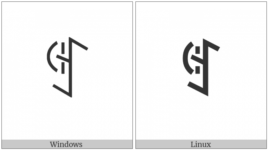 Yi Syllable Hxap on various operating systems