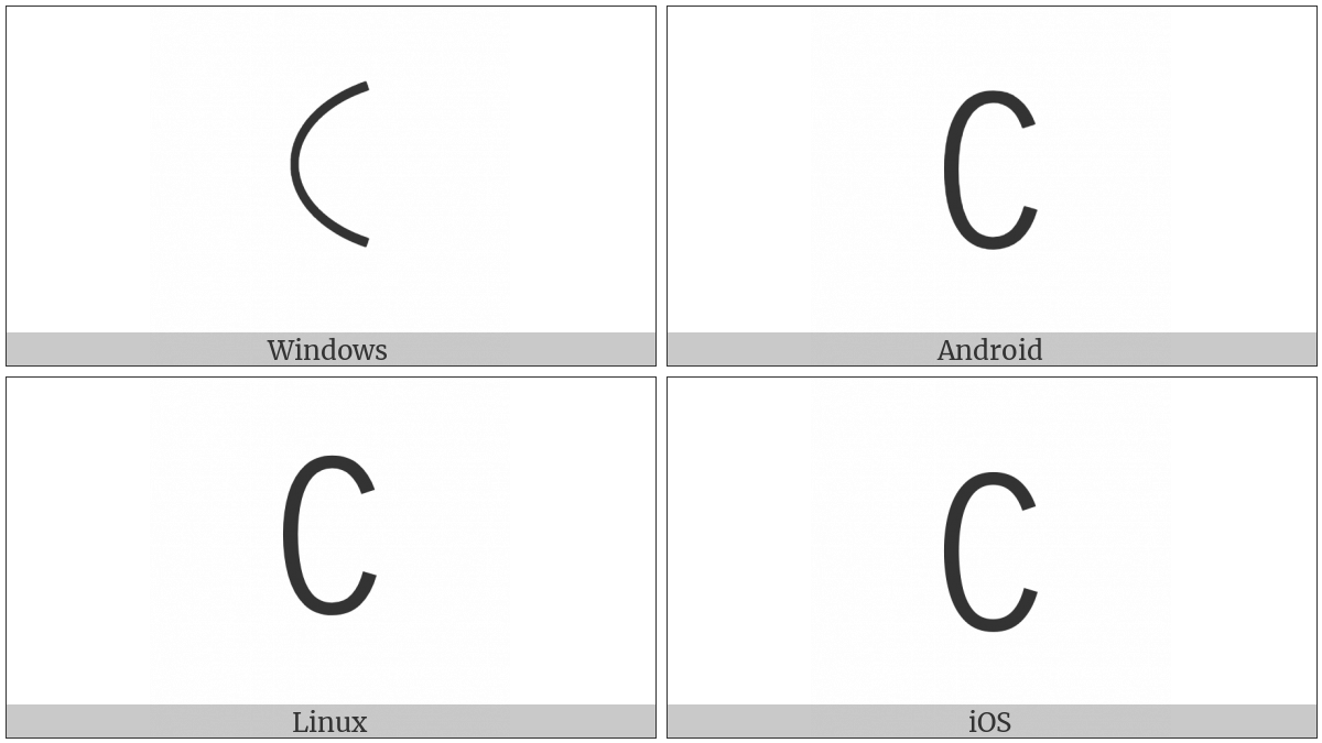 Yi Syllable Hxuo on various operating systems