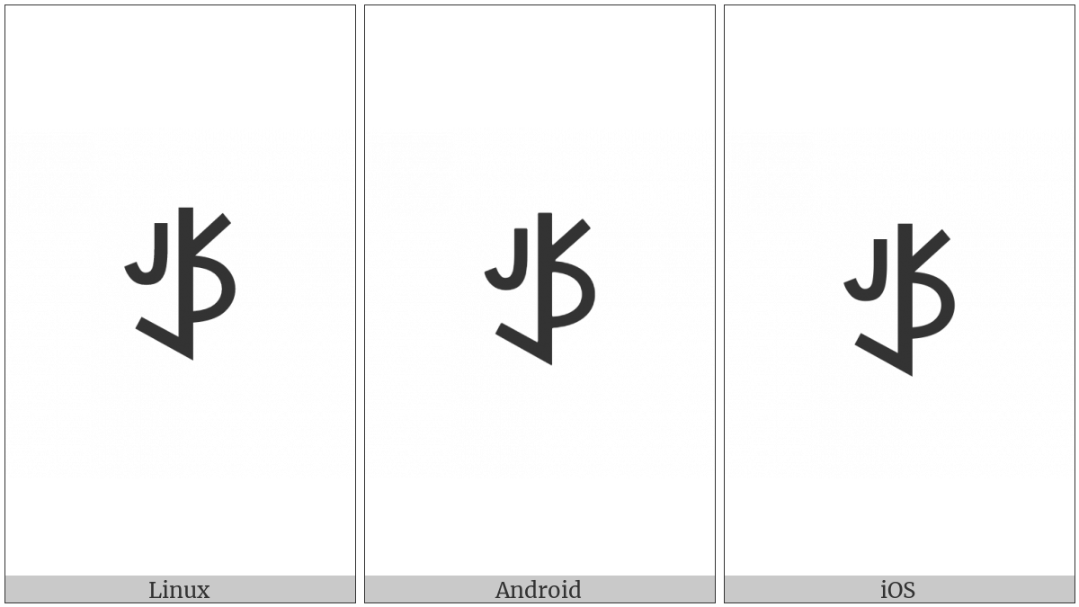 Yi Syllable Ngop on various operating systems