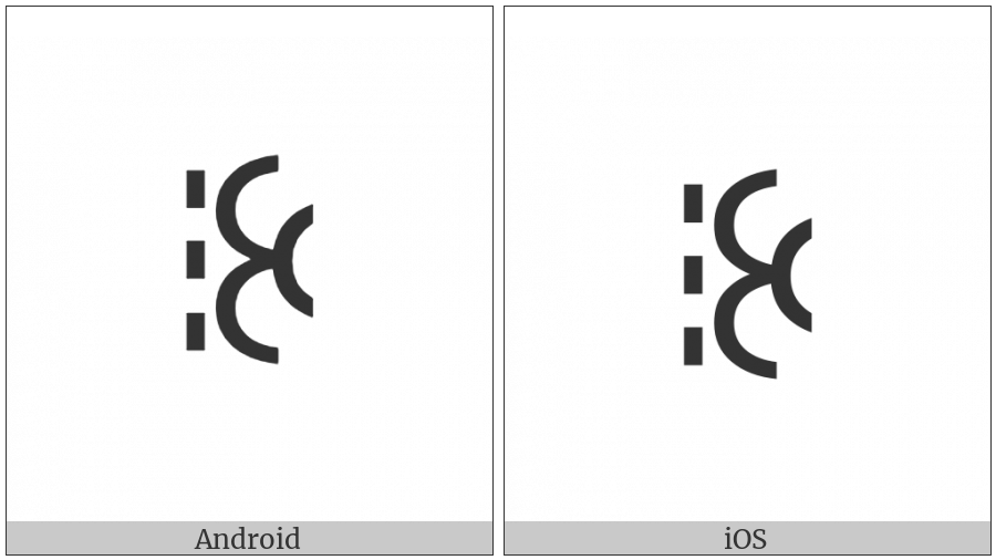 Yi Syllable Zyr on various operating systems