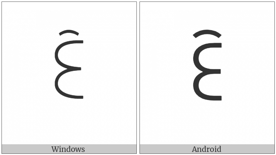Yi Syllable Shyx on various operating systems