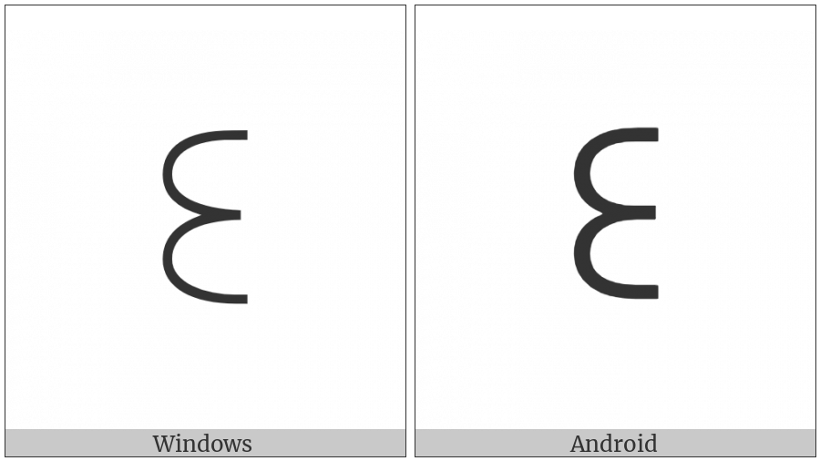 Yi Syllable Shy on various operating systems