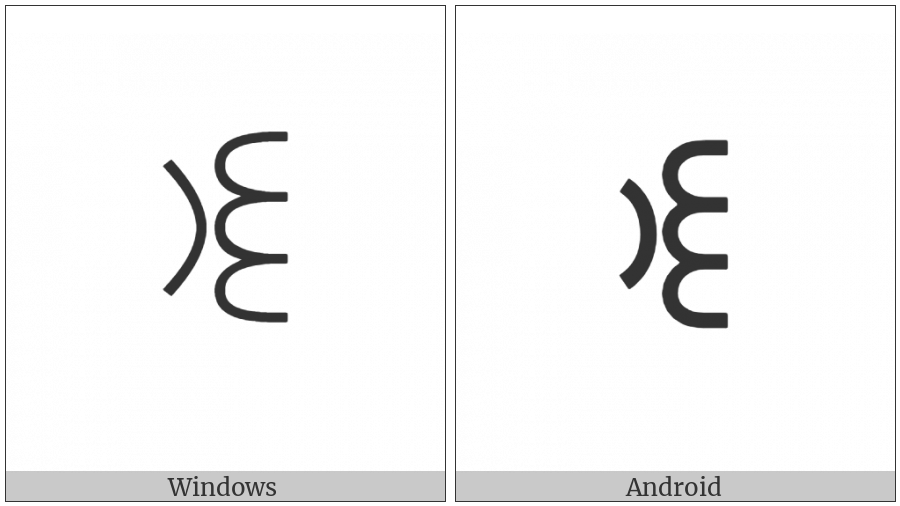 Yi Syllable Ryr on various operating systems