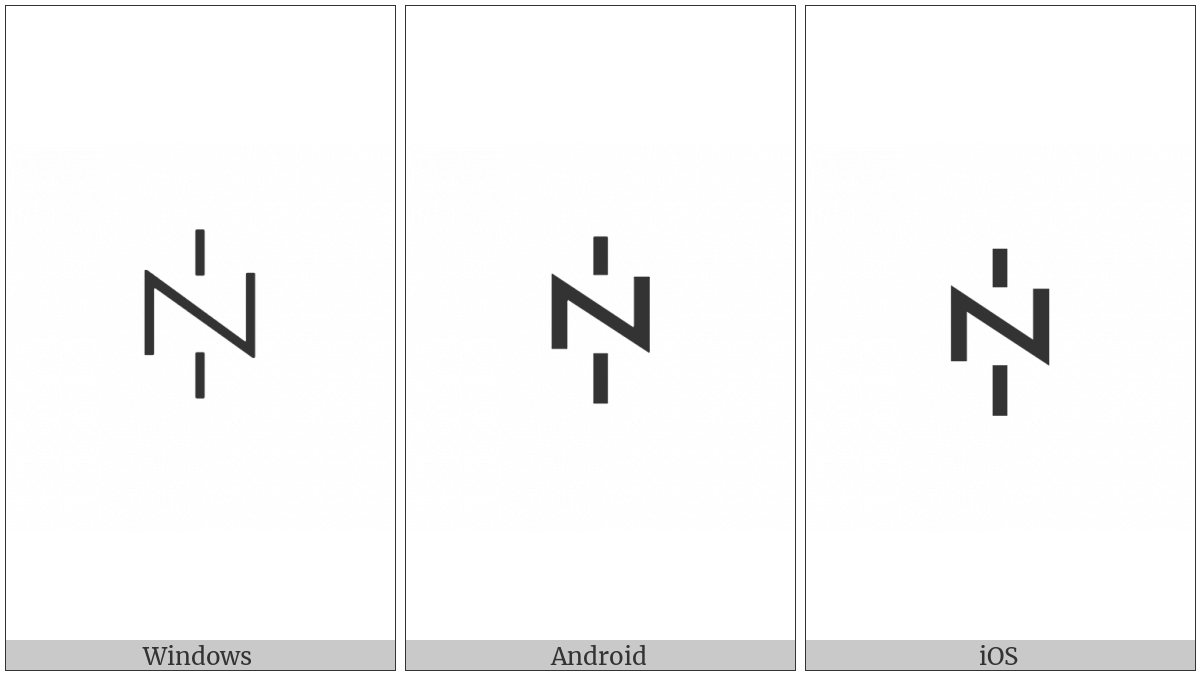 Yi Syllable Ji on various operating systems