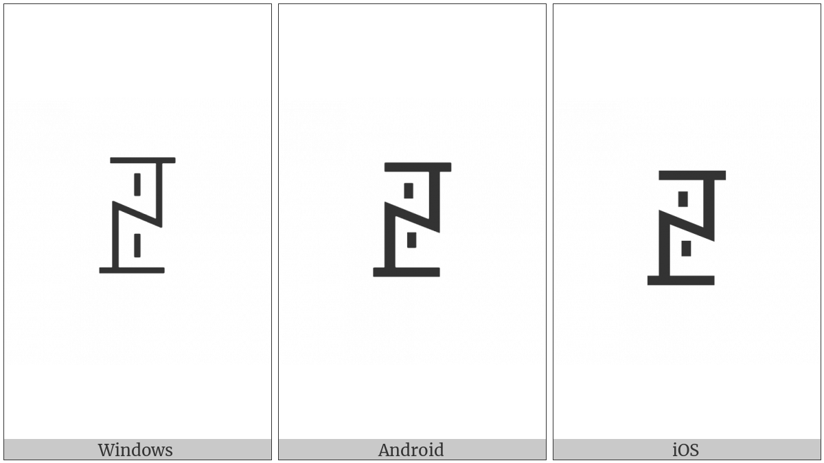 Yi Syllable Jip on various operating systems