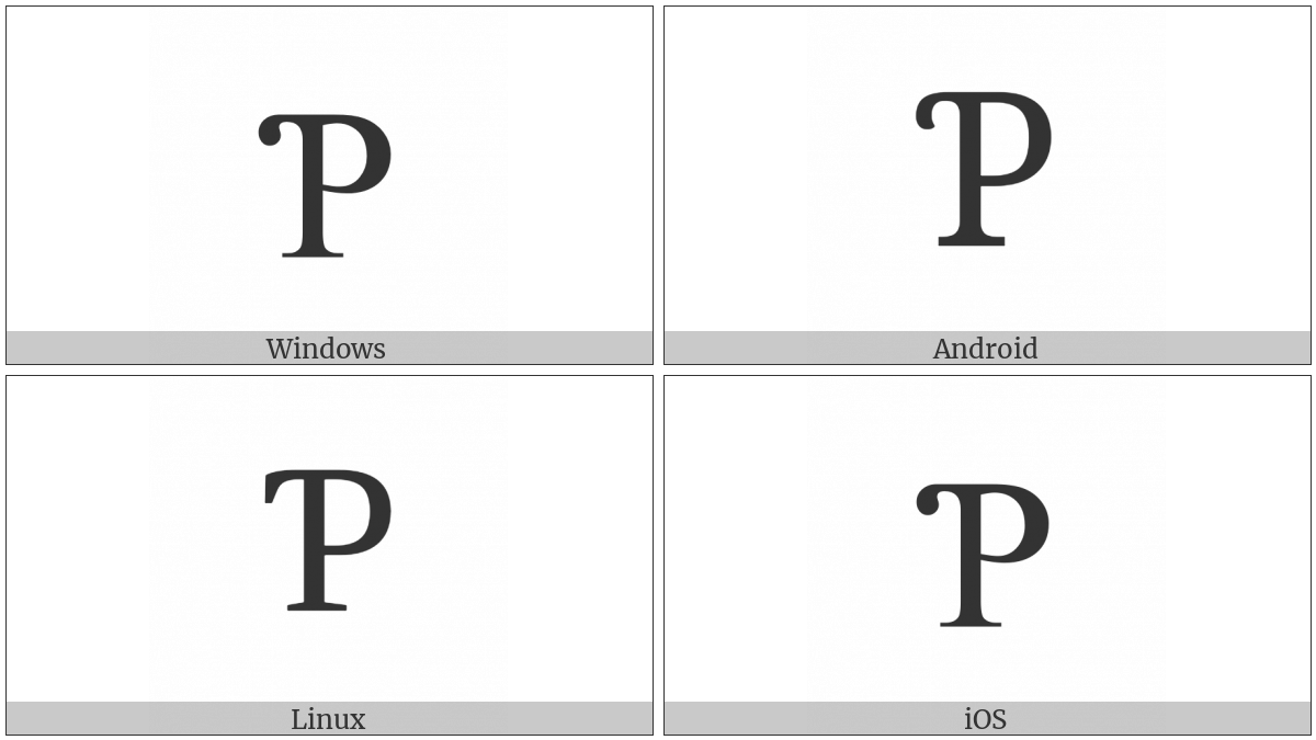 Latin Capital Letter P With Hook on various operating systems