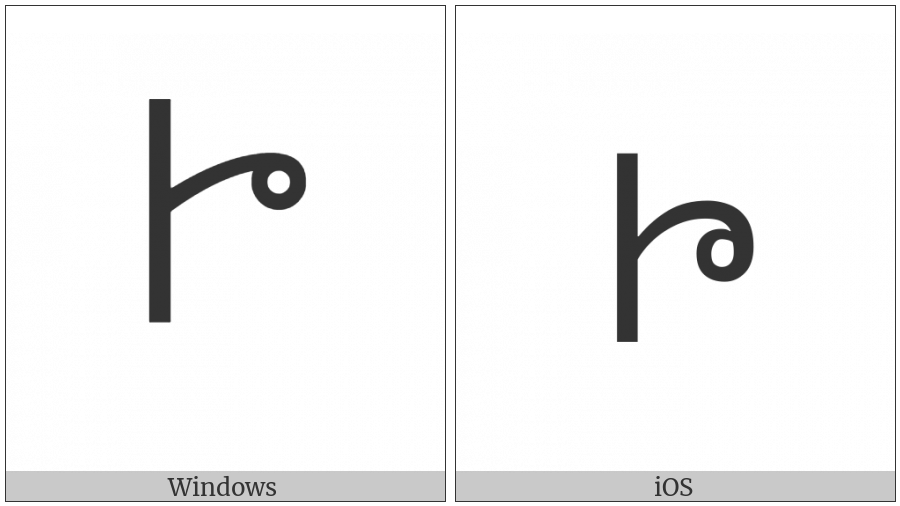 Vai Syllable Dhi on various operating systems