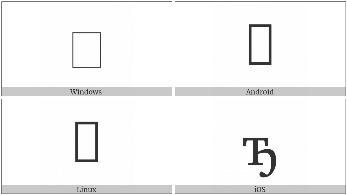 Cyrillic Small Letter Te With Middle Hook on various operating systems