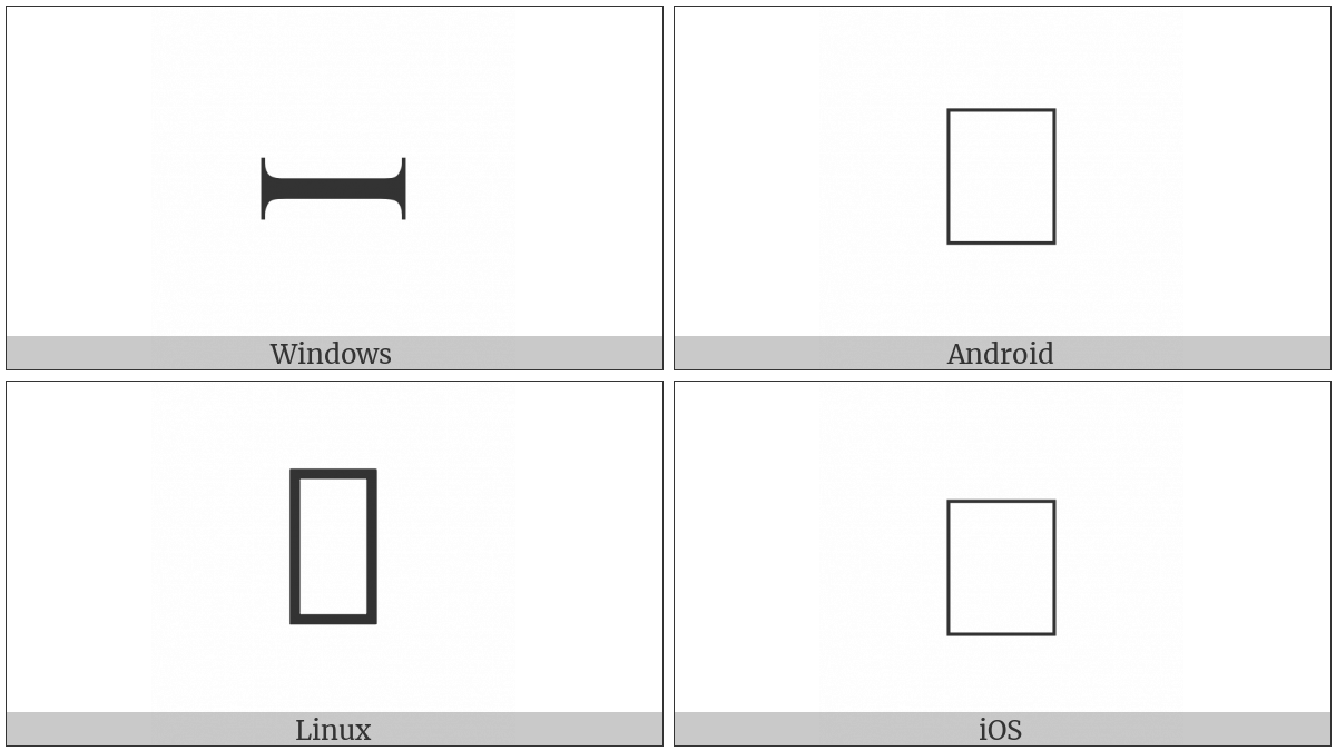 Latin Epigraphic Letter Sideways I on various operating systems