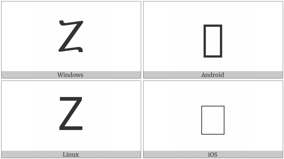 Georgian Capital Letter Aen on various operating systems