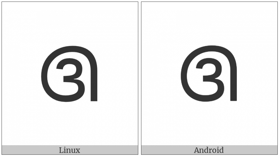 Saurashtra Letter Oo on various operating systems