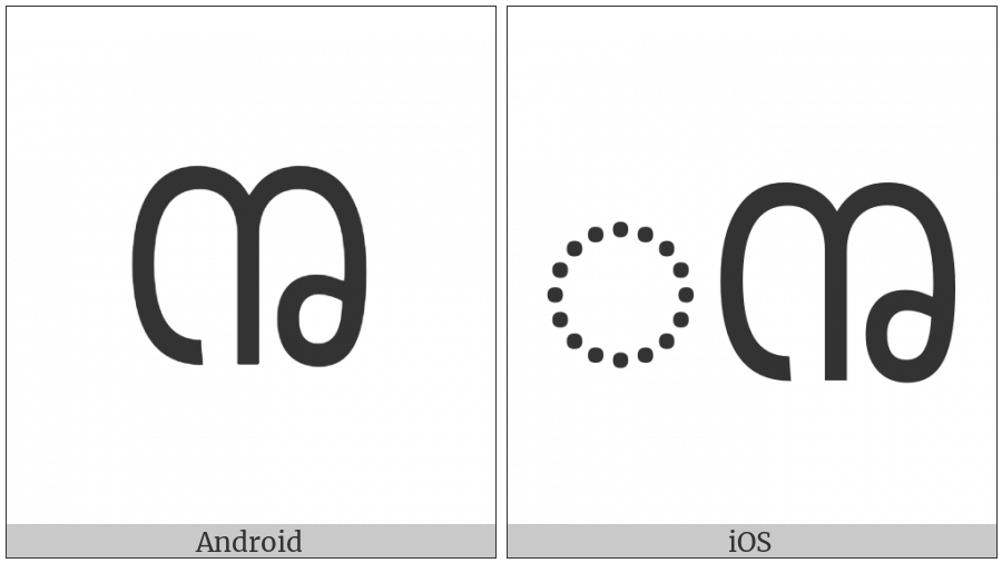 Saurashtra Vowel Sign Vocalic L on various operating systems