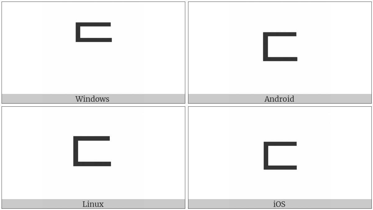 Hangul Choseong Tikeut on various operating systems