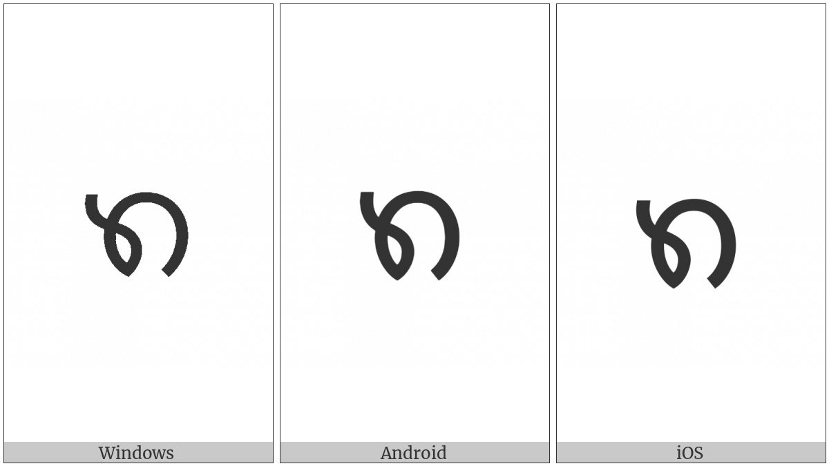 Myanmar Letter Khamti Na on various operating systems
