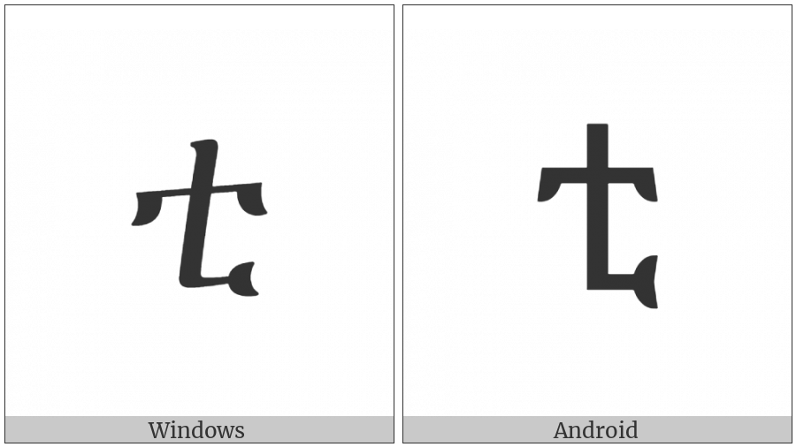 Ethiopic Syllable Ti on various operating systems