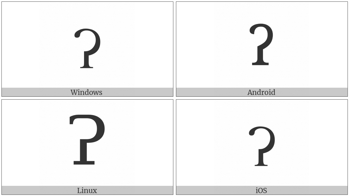 Latin Capital Letter Glottal Stop on various operating systems