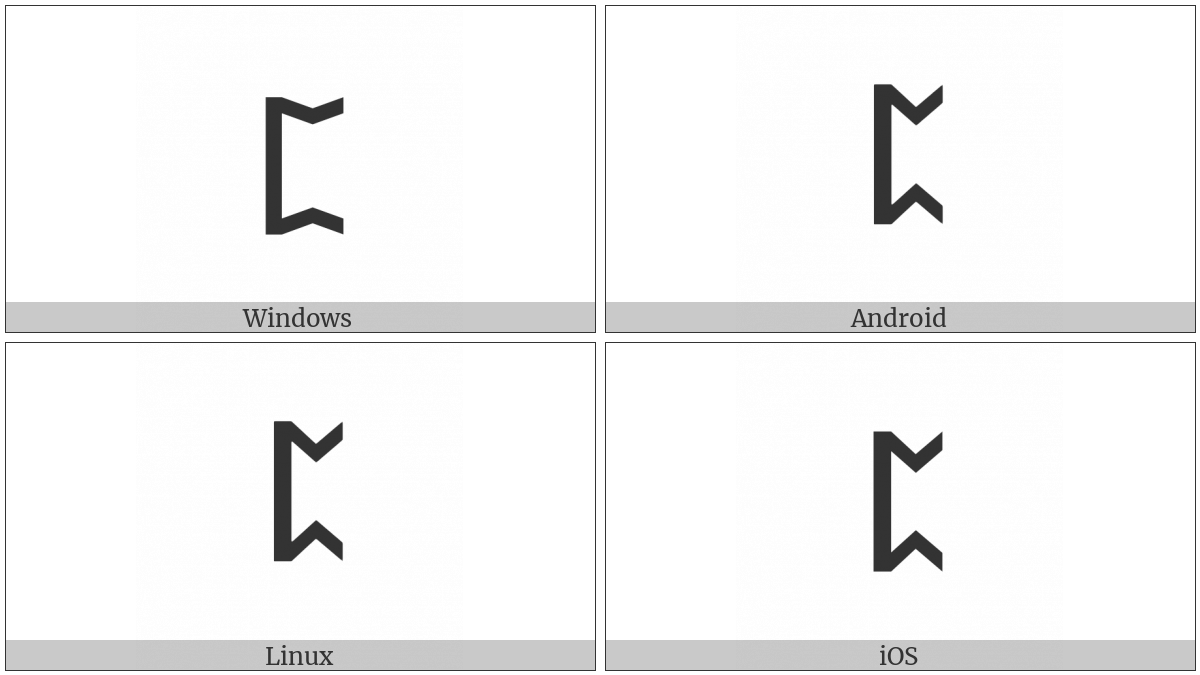 Runic Letter Pertho Peorth P on various operating systems