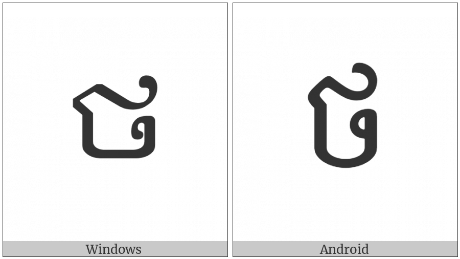 Khmer Letter Tha on various operating systems