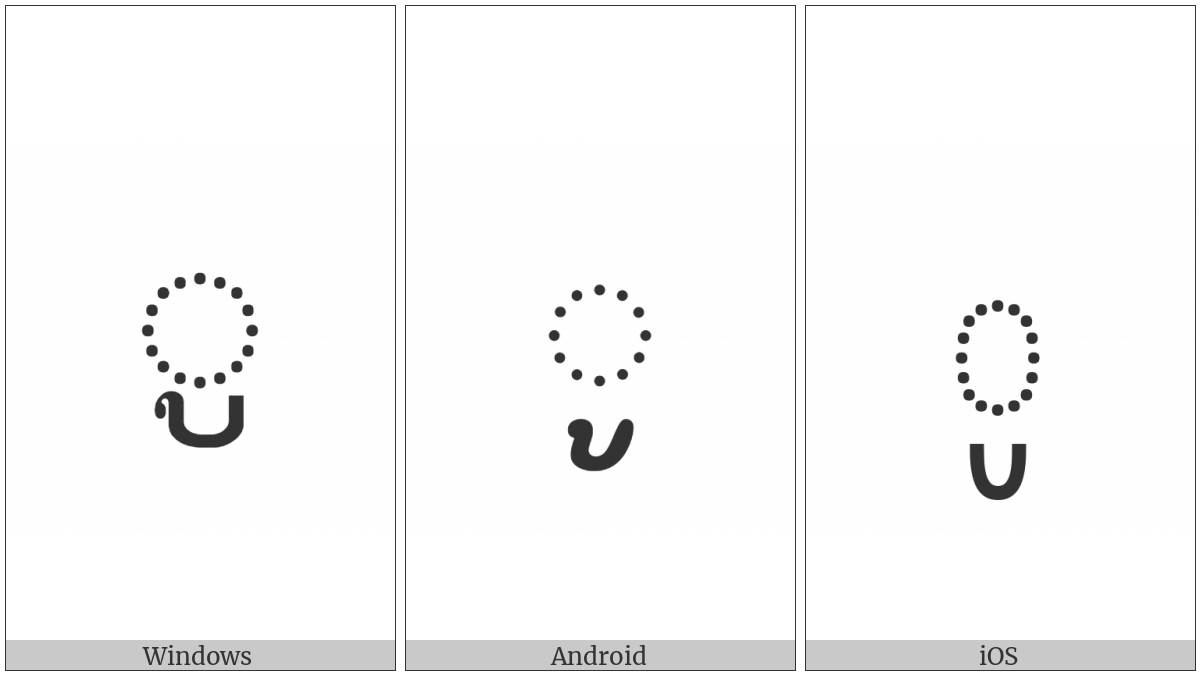 Khmer Vowel Sign Uu on various operating systems