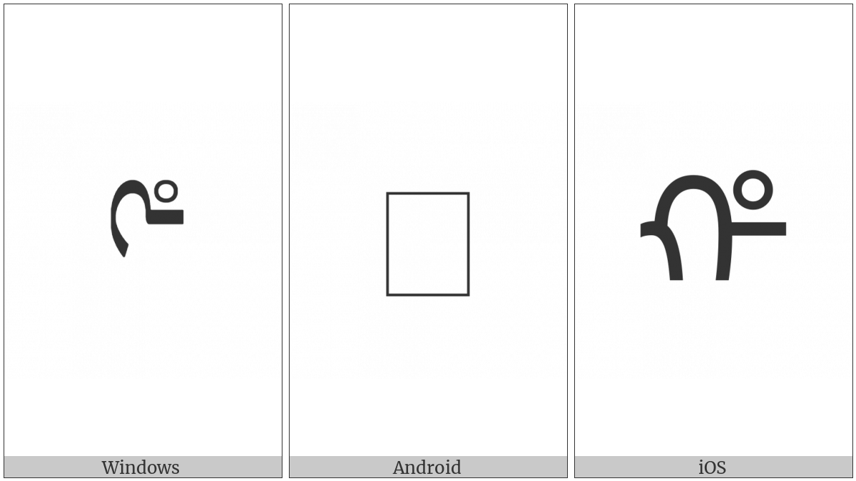 Mongolian Letter Sibe Ha on various operating systems