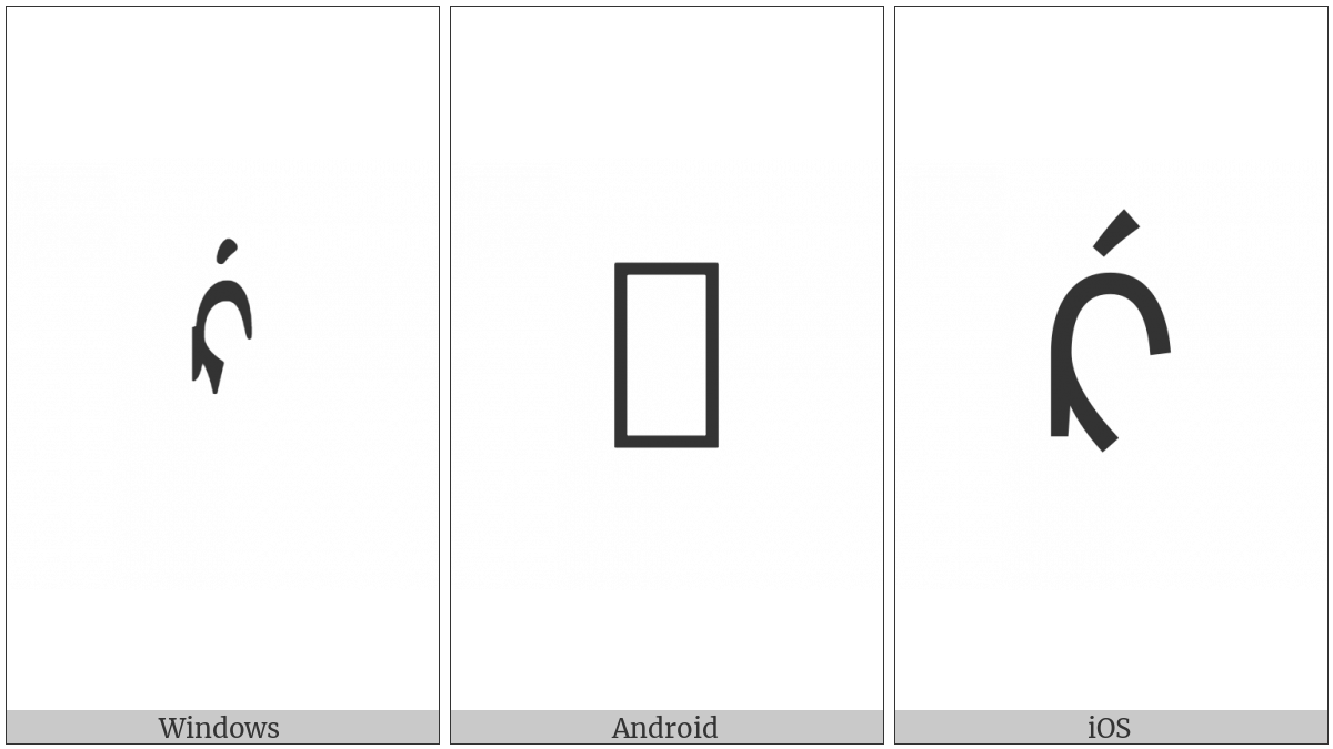 Mongolian Letter Sibe Gaa on various operating systems