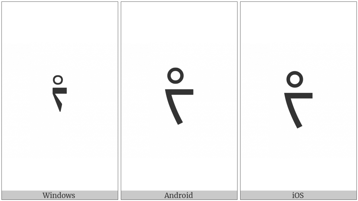 Mongolian Letter Manchu Zha on various operating systems