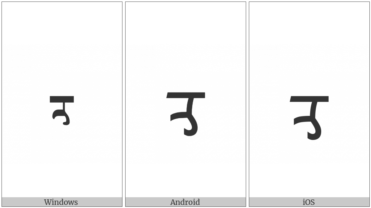 Mongolian Letter Ali Gali Ca on various operating systems