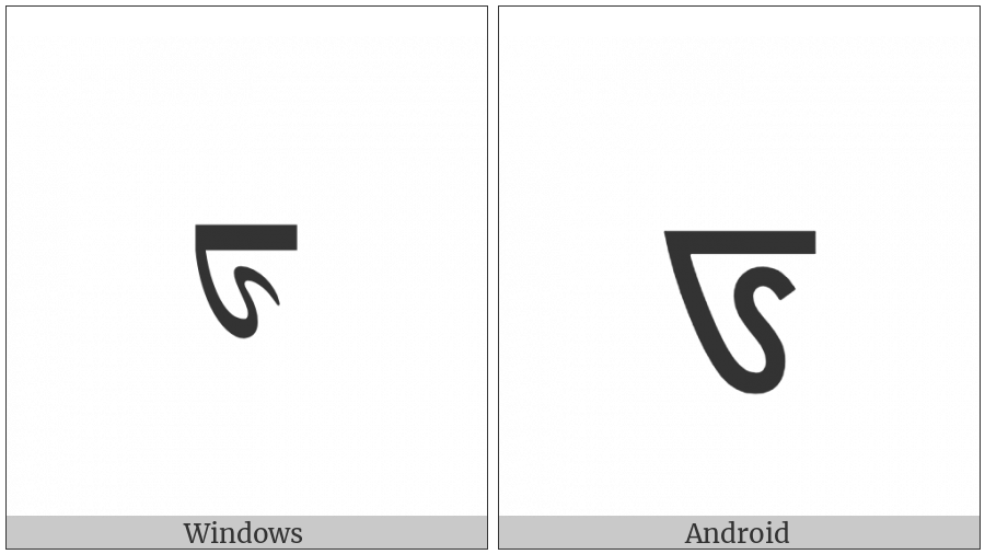 Mongolian Letter Ali Gali Dda on various operating systems