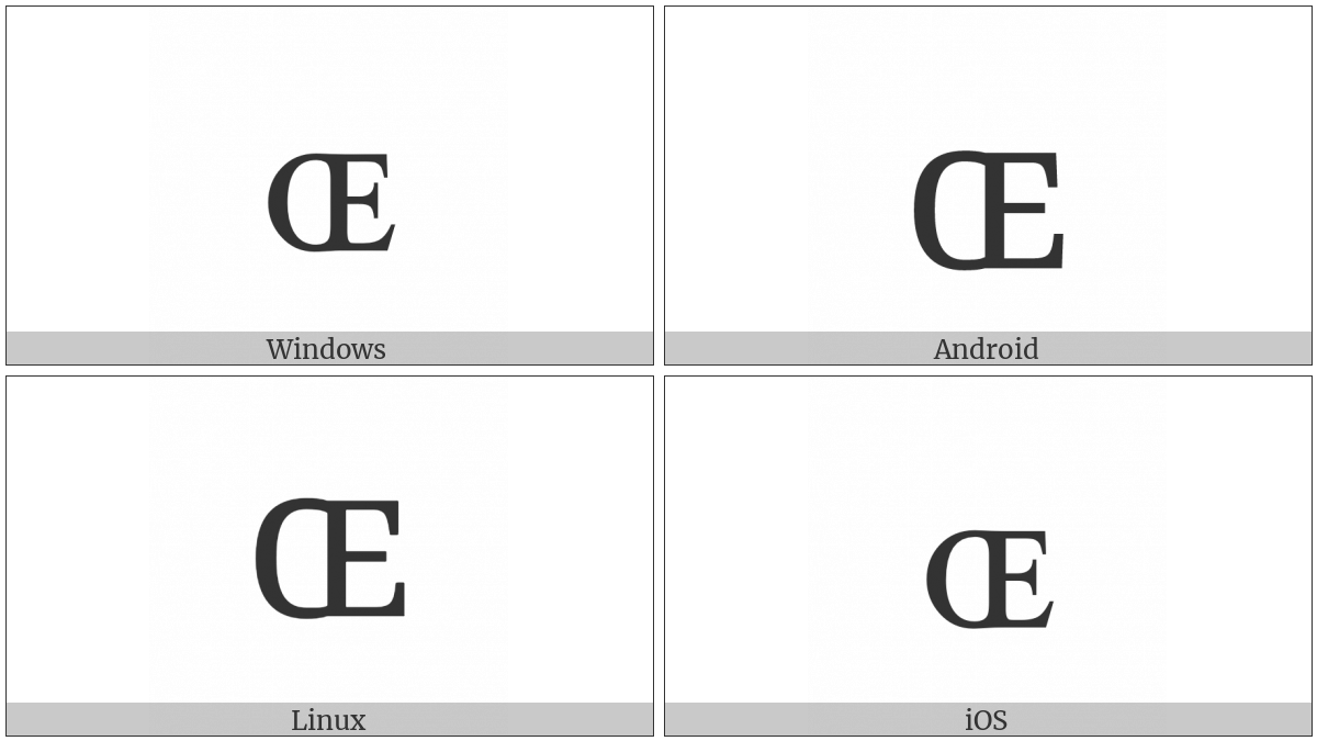 Latin Letter Small Capital Oe on various operating systems