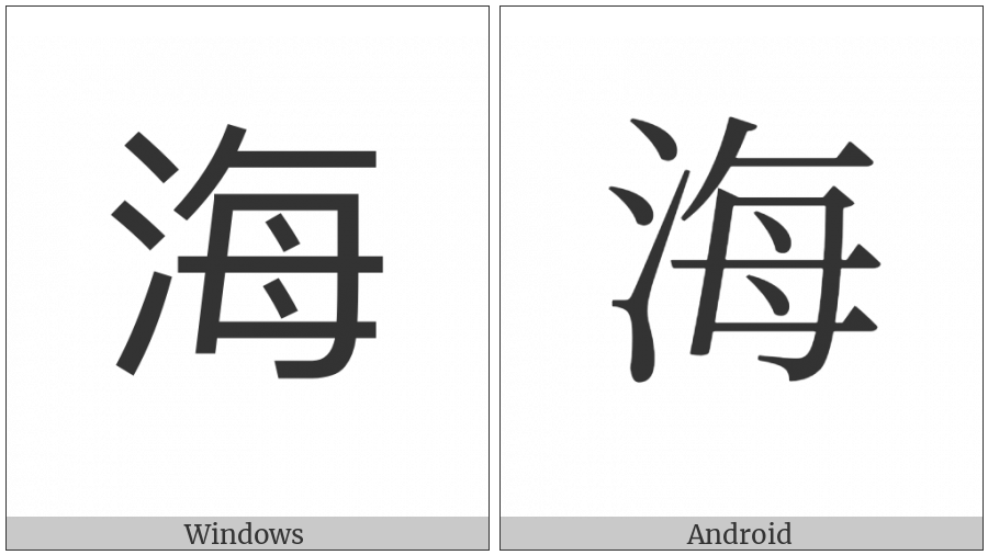 Cjk Compatibility Ideograph-Fa45 on various operating systems