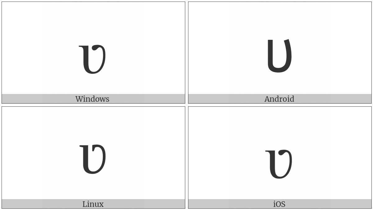 Latin Small Letter V With Hook on various operating systems