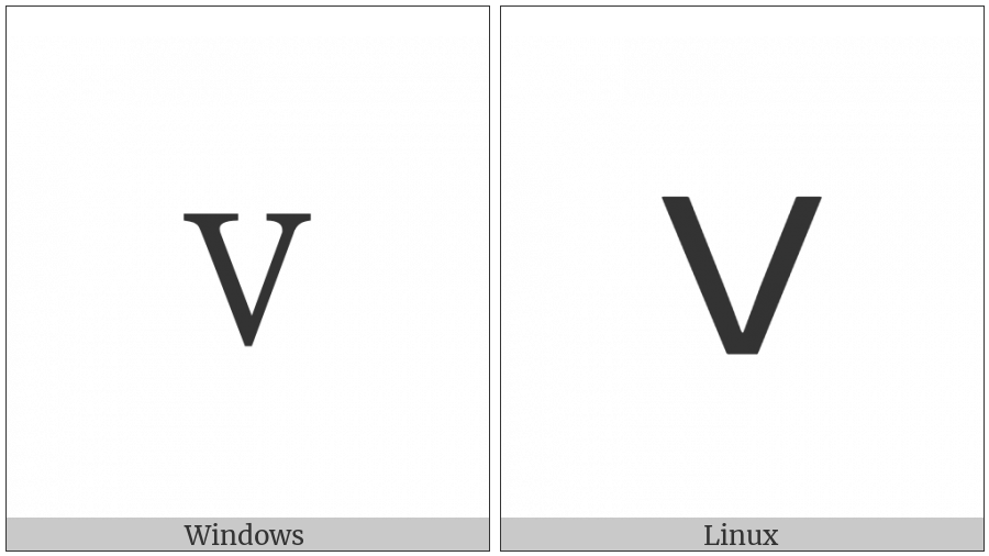 Fullwidth Latin Small Letter V on various operating systems