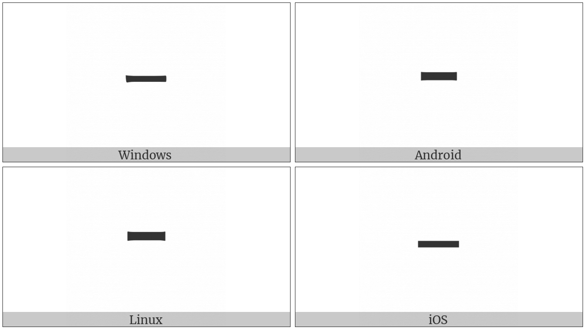 Halfwidth Katakana-Hiragana Prolonged Sound Mark on various operating systems