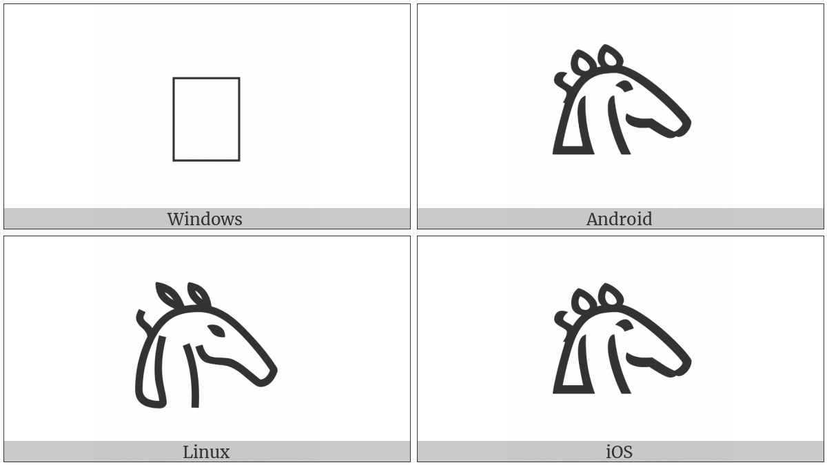 Linear B Ideogram B105F Mare on various operating systems