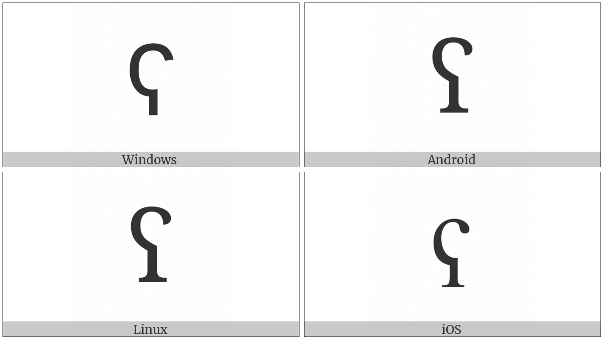 Latin Letter Pharyngeal Voiced Fricative on various operating systems