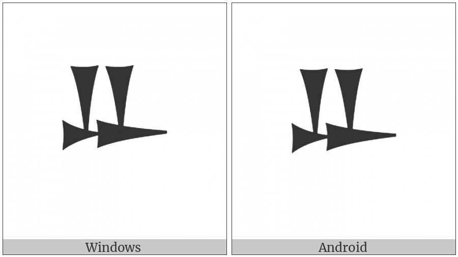 Ugaritic Letter Beta on various operating systems