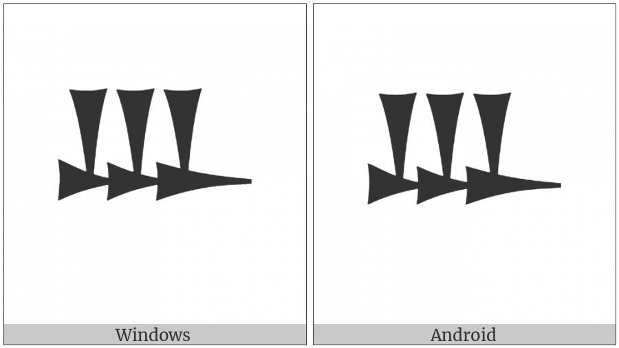 Ugaritic Letter Delta on various operating systems