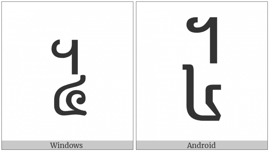 Khmer Symbol Buon Roc on various operating systems