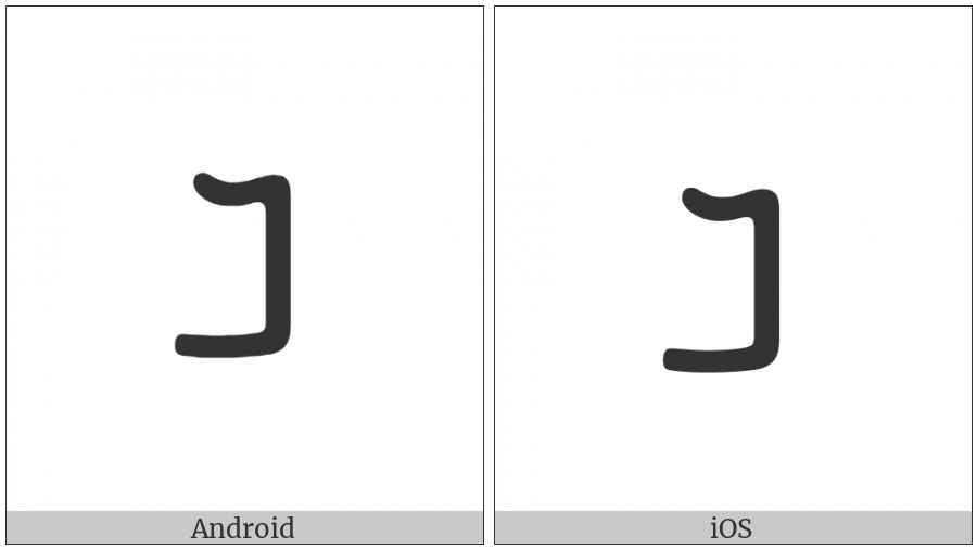Nabataean Letter Kaph on various operating systems