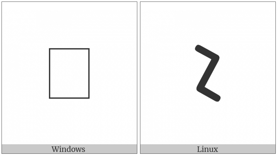 Old North Arabian Letter Noon on various operating systems